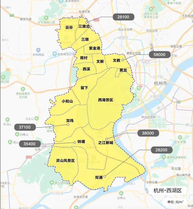 杭州區(qū)域劃分圖，自然美景的探索之旅