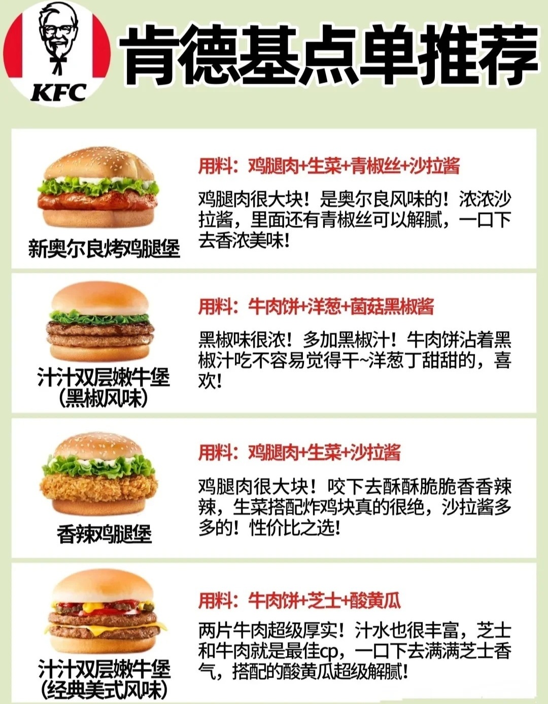 肯德基最新菜單，時代的味覺印記探索