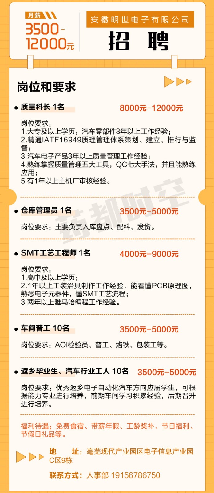 圣名世貿城最新招聘啟事